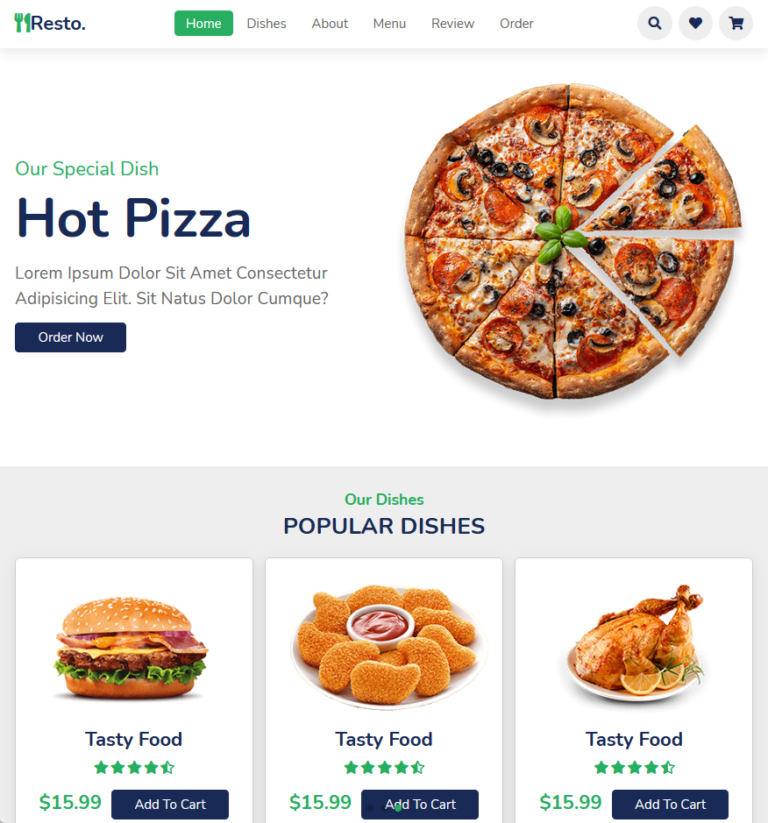 Complete Responsive Food / Restaurant / Hotel / Canteen / Bar - B - Q Shop Website Design Using HTML / CSS / JAVASCRIPT - 100% Free Source Code Download Guaranteed