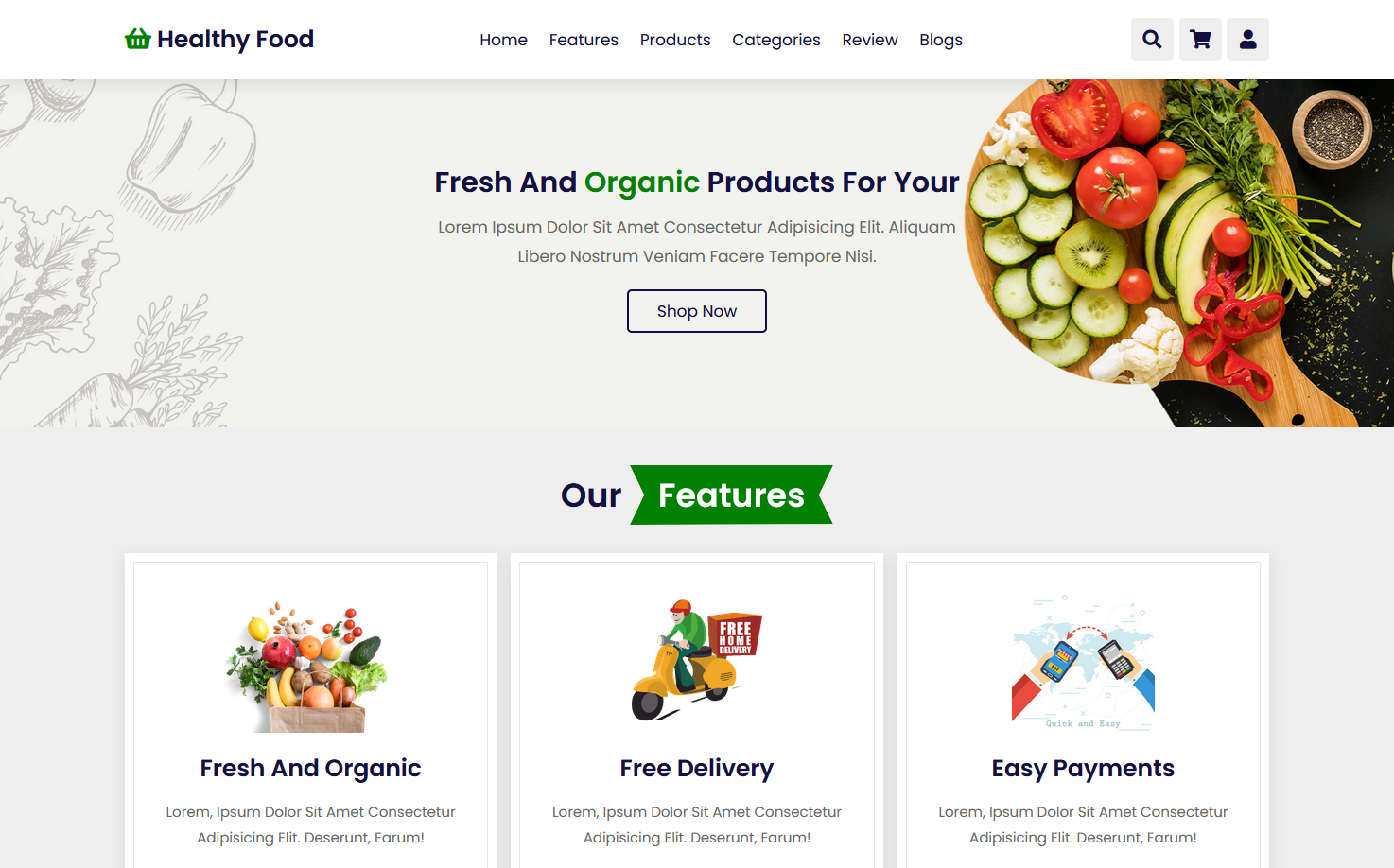 Vegetable Firm - Grocery Store Website Design Using HTML - CSS - JavaScript-100% Free Download