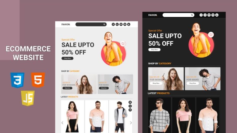 E-Commerce Fashion / Cloth Store Website Design Using HTML CSS JS – From Scratch 100% Free Source Code Download