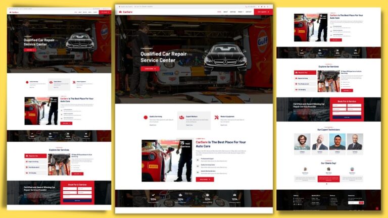 Car Repair Service Website Template Design HTML CSS Bootstrap