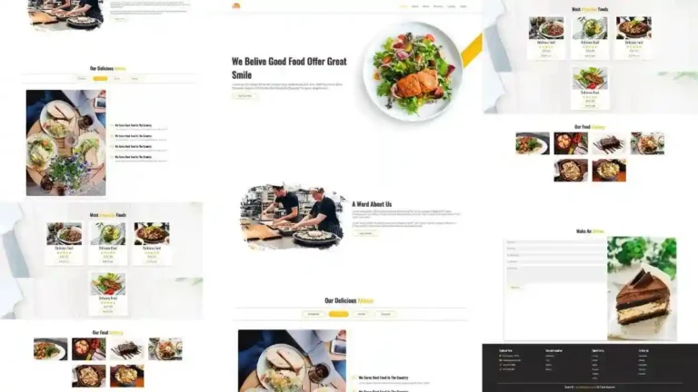 Food or restaurant Website Design template