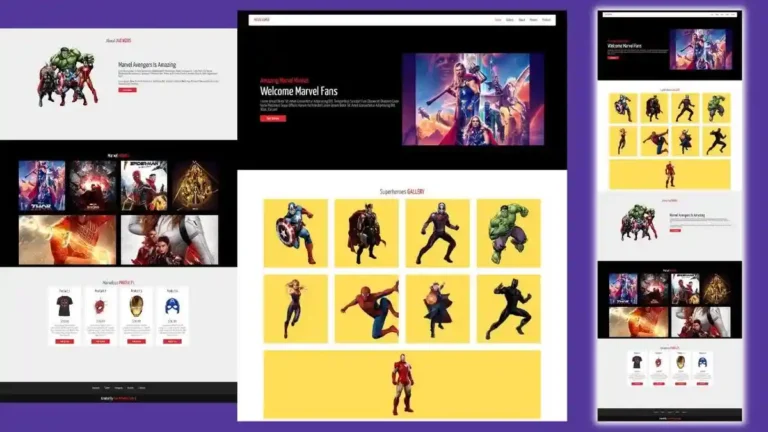marvel Movie Website Template design with html css