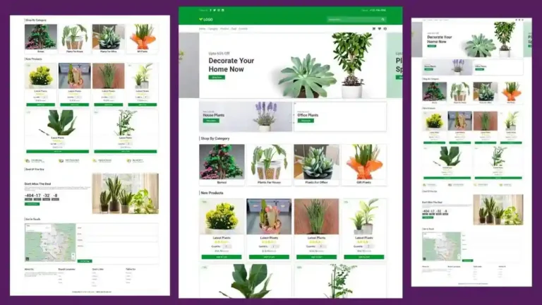free plant website design html template