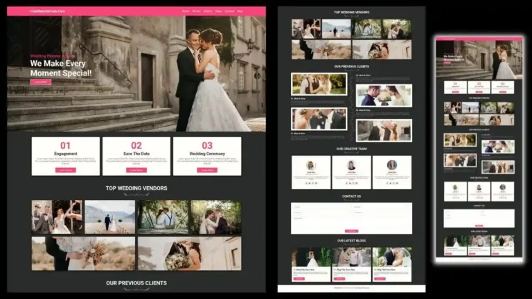 wedding event planner website template