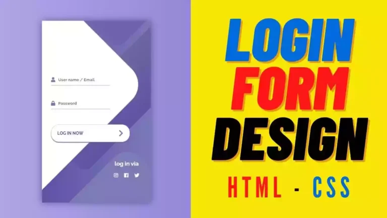 Complete Responsive Login Form Using HTML & CSS Tutorial | Log In Form Design